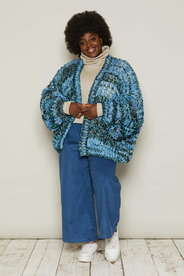 Bo Carter Hand Knitted Norma Cardigan - Hurricane Blue