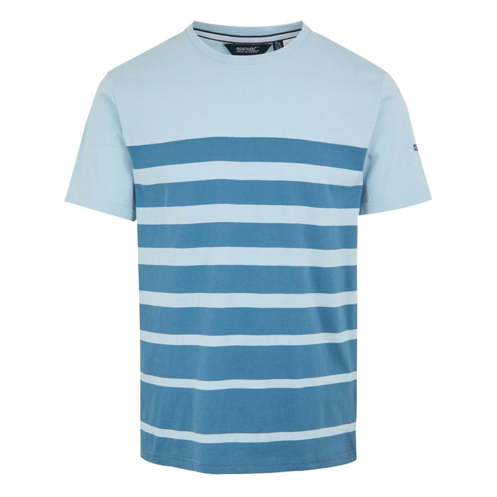 Regatta Mens Shorebay III Striped T-Shirt - Skyway/Coronet Blue