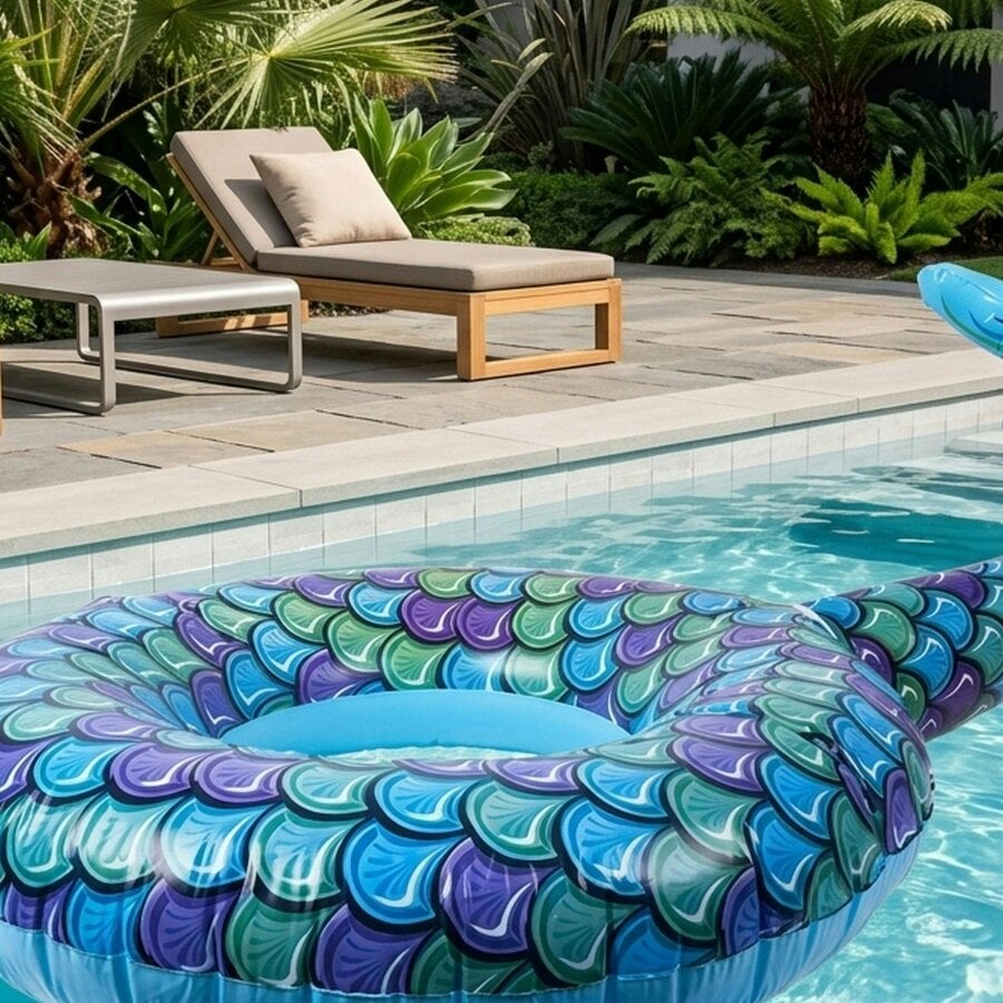 Garden Greatness Jumbo Mermaid Tail Inflatable Swim Ring