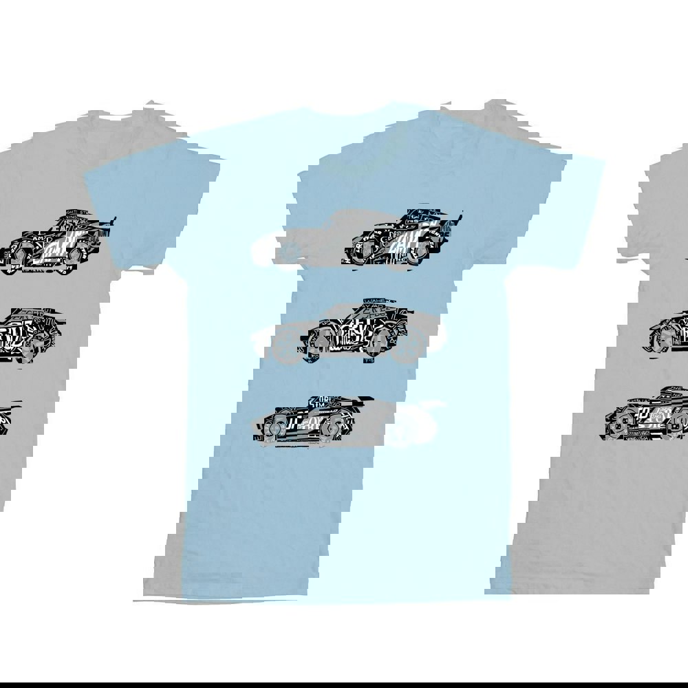 Disney Boys Cars Text Racers T-Shirt - Baby Blue