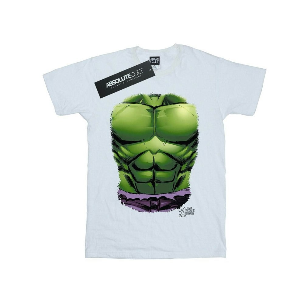 Marvel Mens Hulk Chest Burst T-Shirt - White