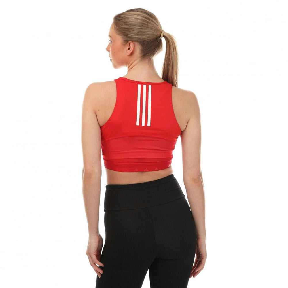 Adidas Womens/Ladies Hyperglam Aeroready Crop Top - Red/White
