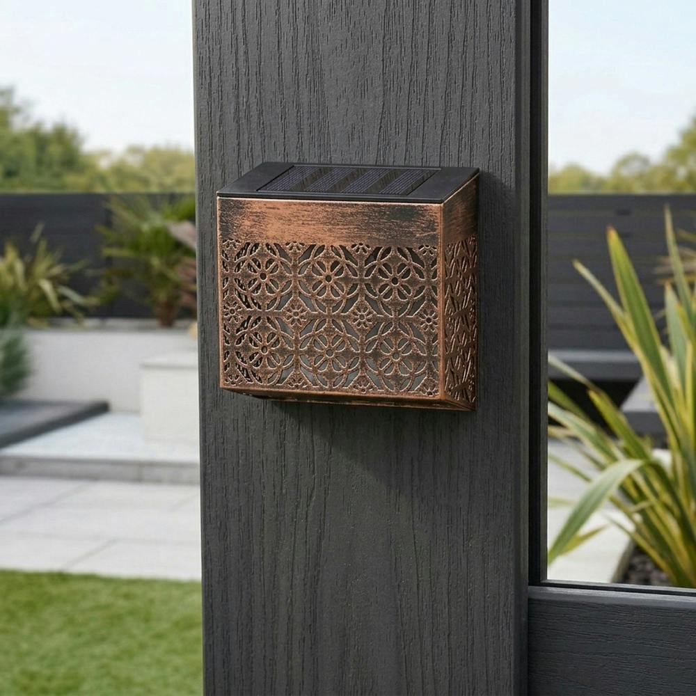 Garden Greatness Maroc Solar Wall Fence Decorative Post Light