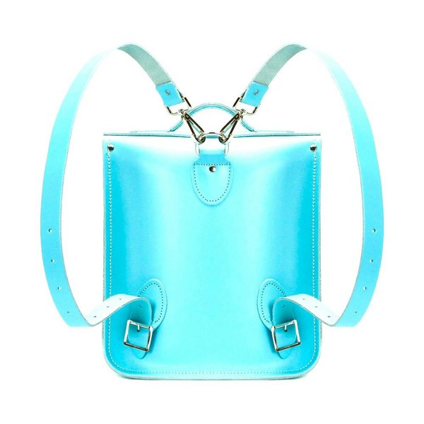 Zatchels Handmade Leather City Backpack - Limpet Shell Blue