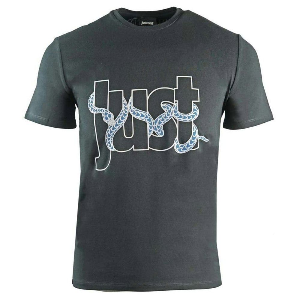 Just Cavalli Snake Logo T-Shirt - Black