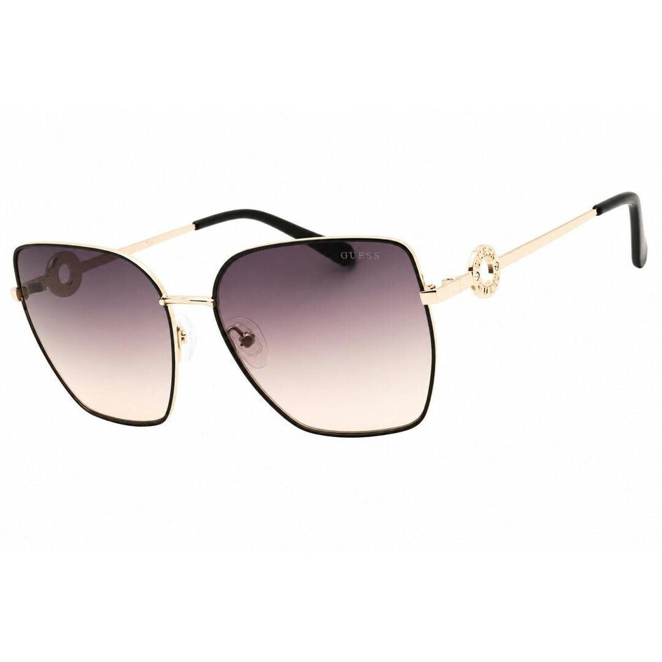 Guess Gold Frame Gradient Smoke Lens Rectangular Sunglasses