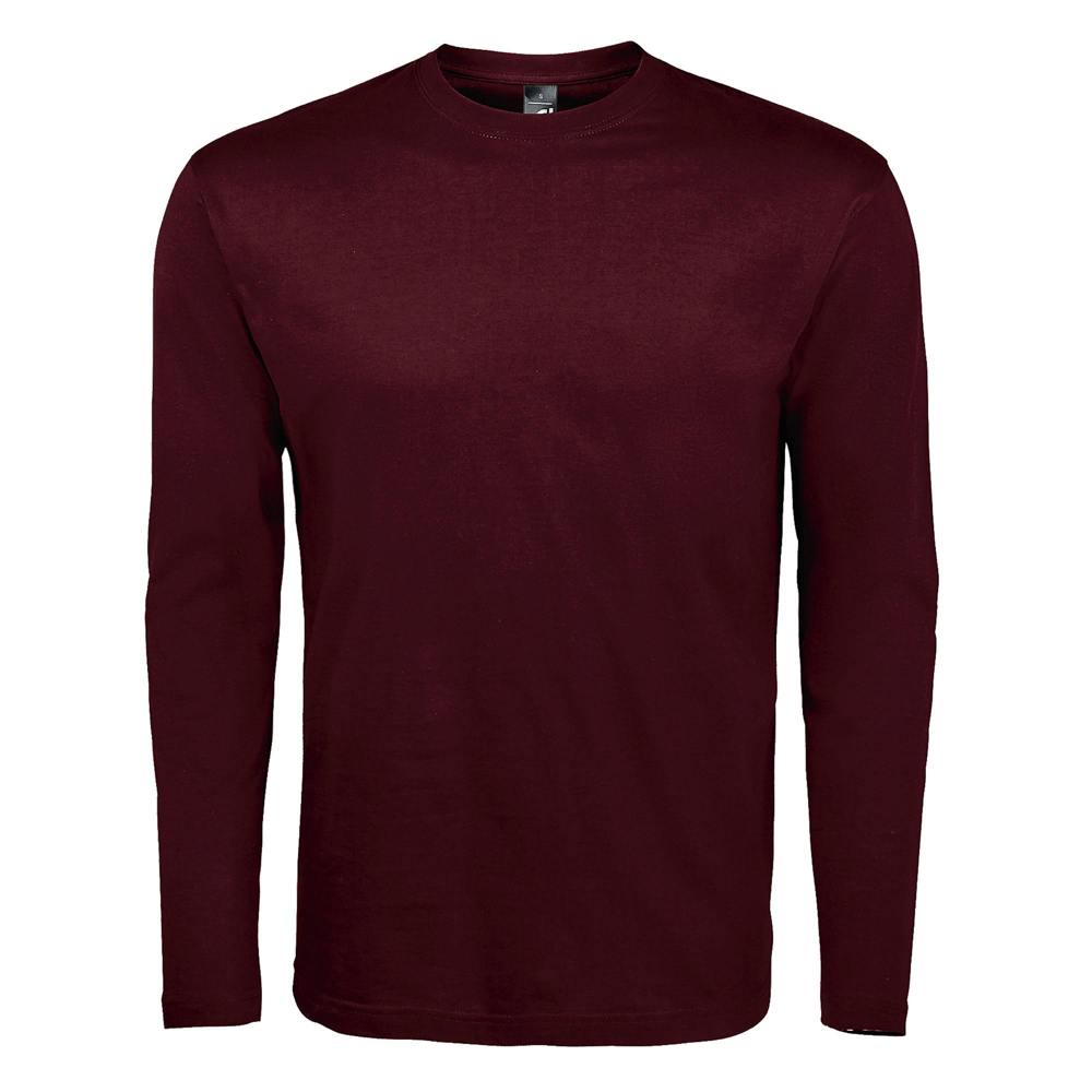 SOLS Mens Monarch Long Sleeve T-Shirt - Oxblood