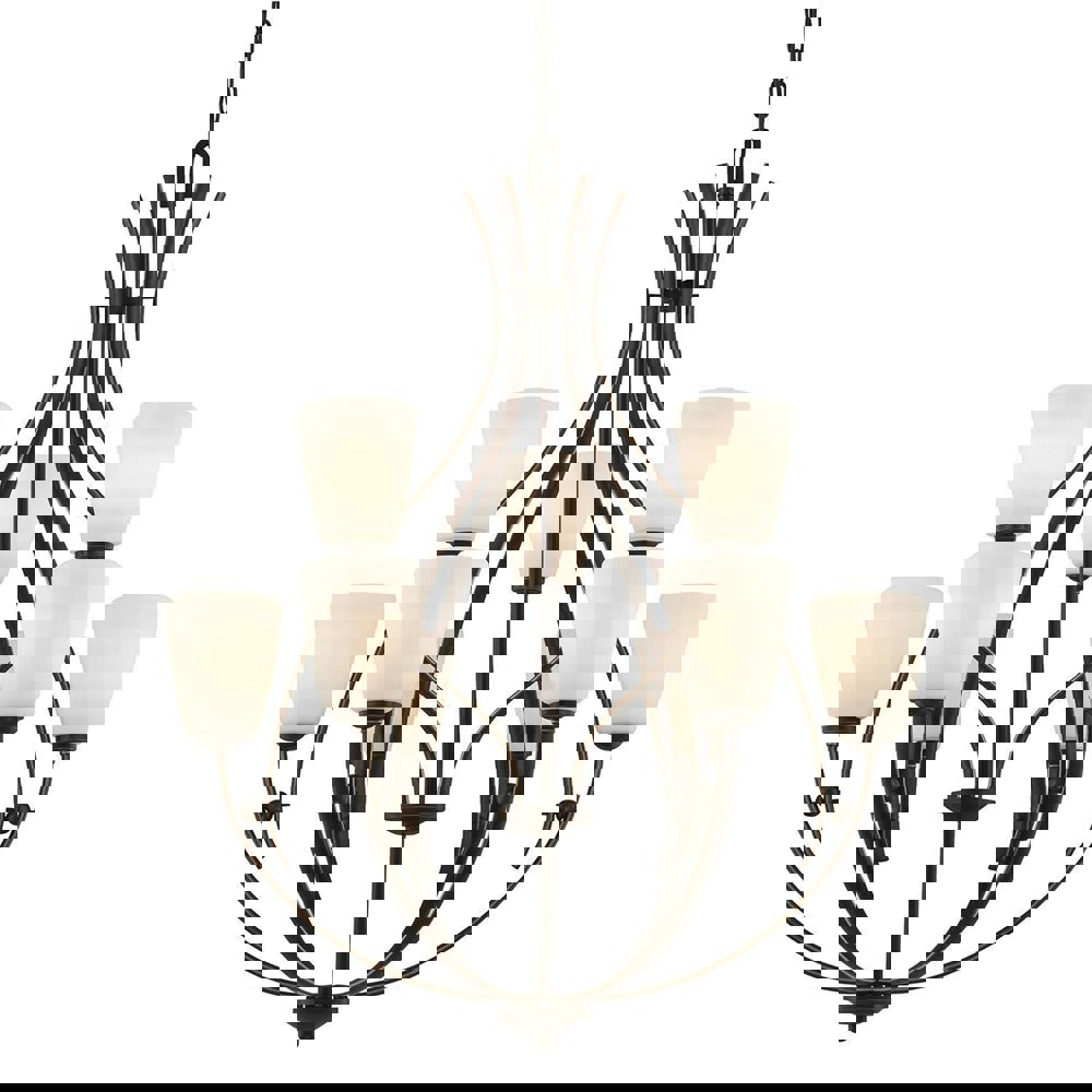 9 Bulb Chandelier Hanging Pendant LIght Palladian Bronze LED E27 60W Bulb Loops