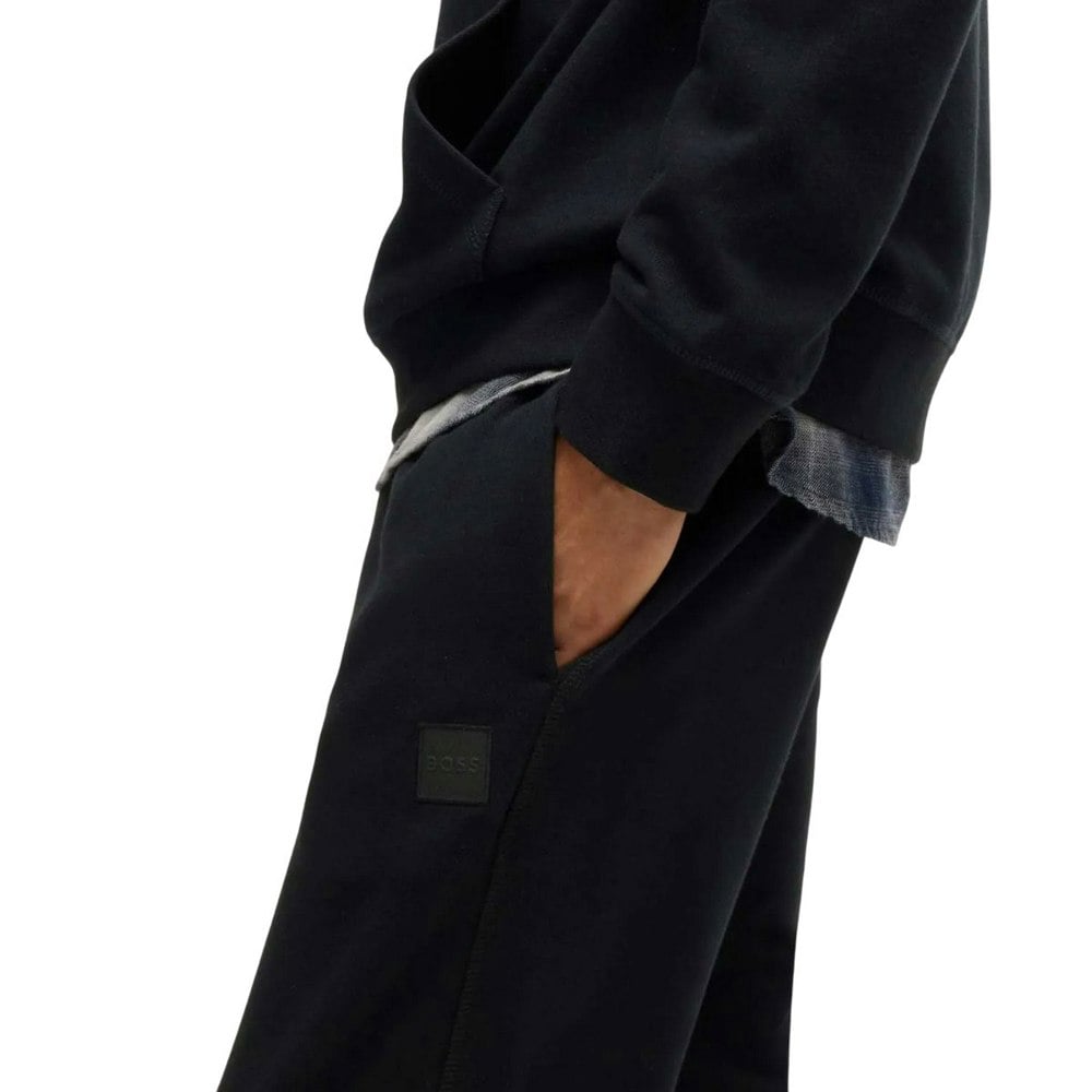 Boss Mens Patch Logo Tracksuit Bottoms - Black