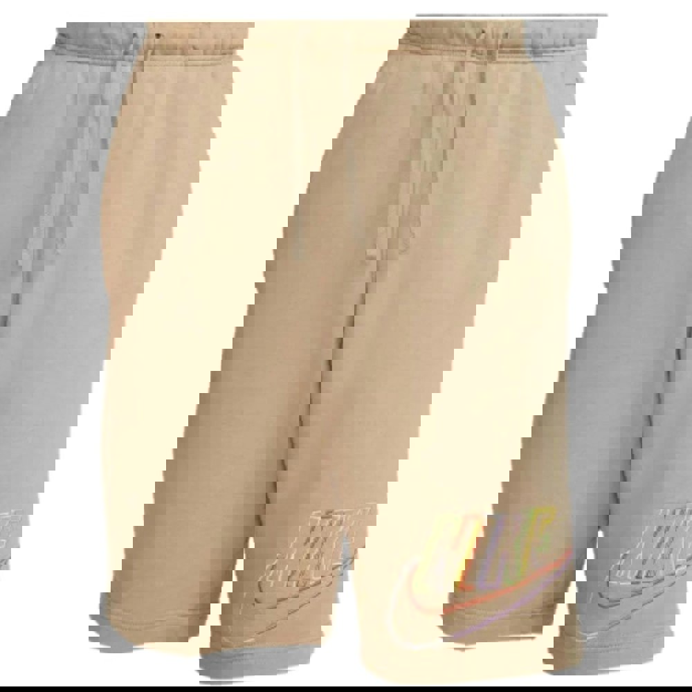 Nike Branded Multicoloured Swoosh Logo Light Brown Shorts XS