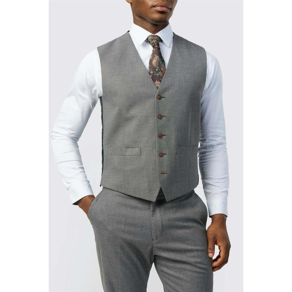 Antique Rogue Grey Texture Stretch Waistcoat