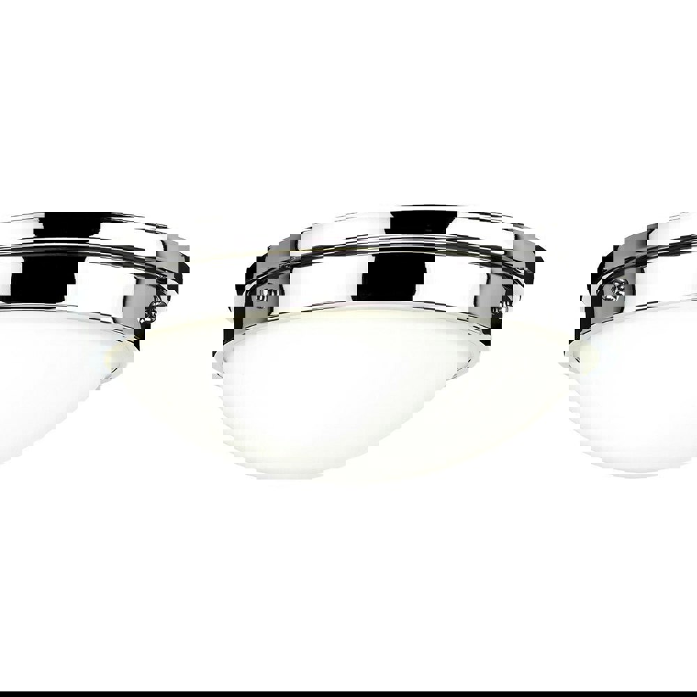 2 Bulb Flush Light Low Ceiling Polished Chrome LED E27 60W Bulb Loops