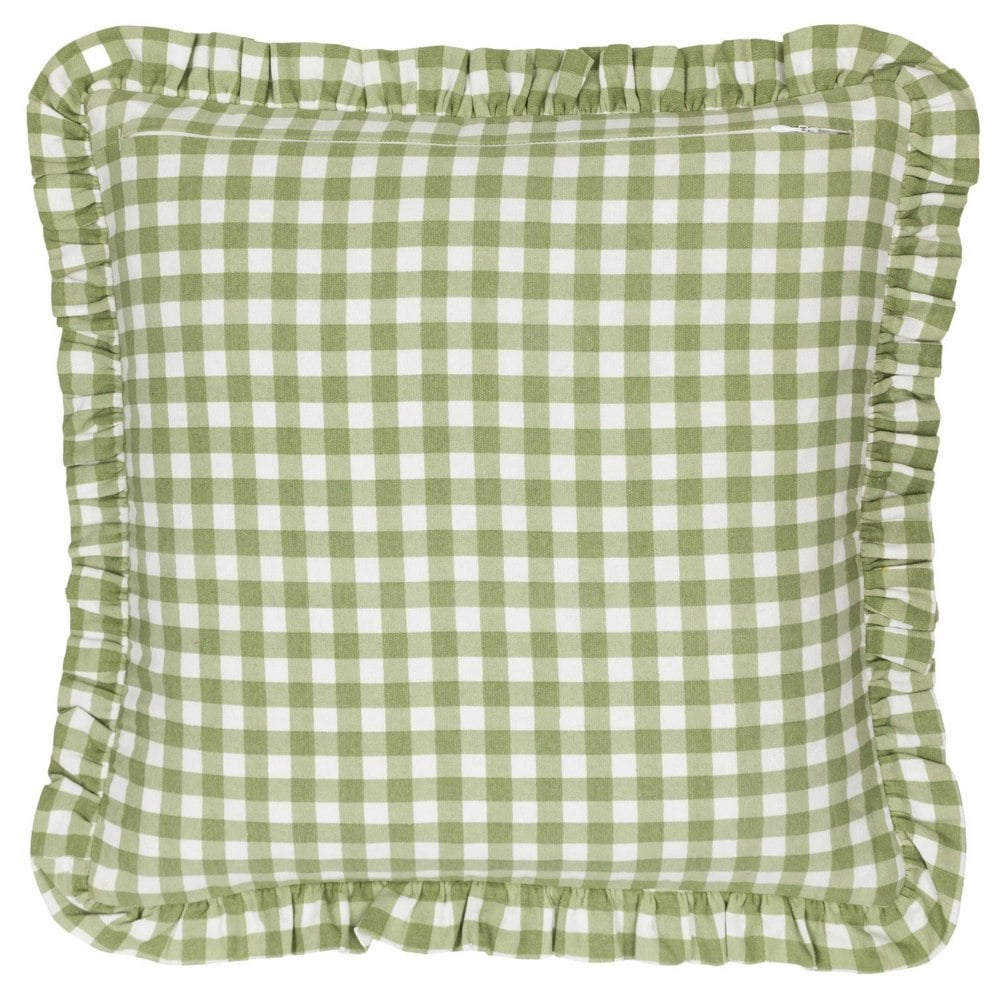 Furn Maude Reversible Gingham Cushion Cover - Sage