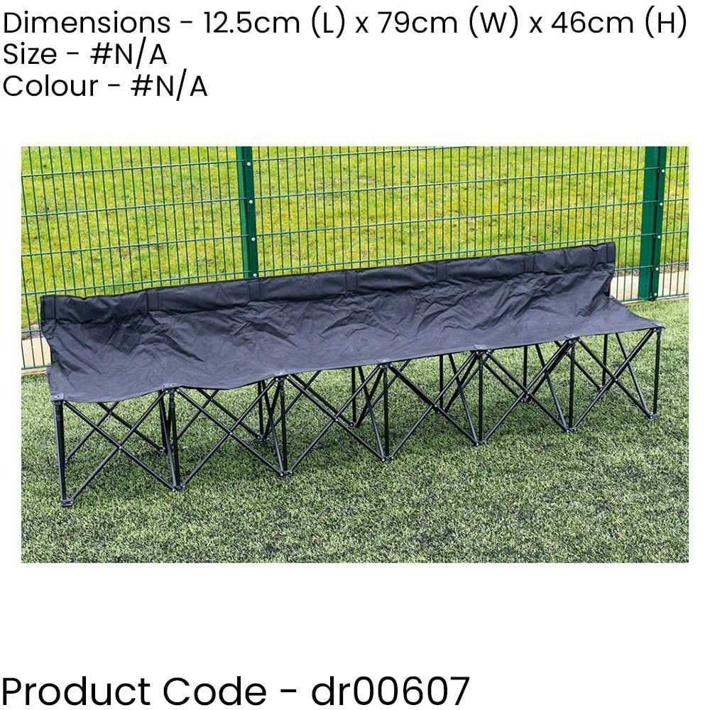 2.6m Portable 6 Seater Folding Bench -Football Sports Outdoor Spectator Seating 