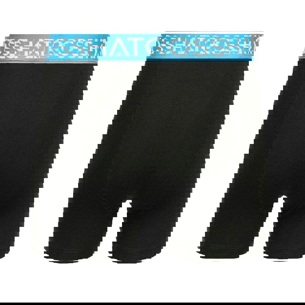 Crosshatch Mens Crystaline Boxer Shorts (Pack of 3) - Malibu Blue/Black/Grey