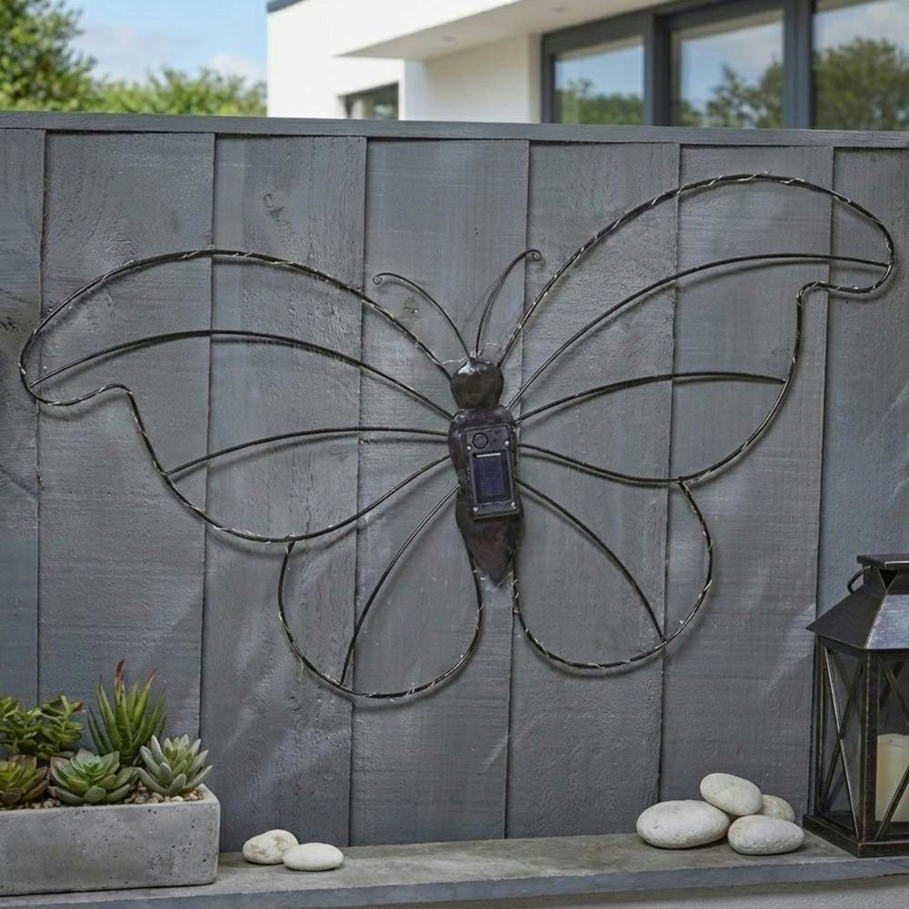 Garden Greatness Lunaria Papillon Butterfly Solar Wall Light