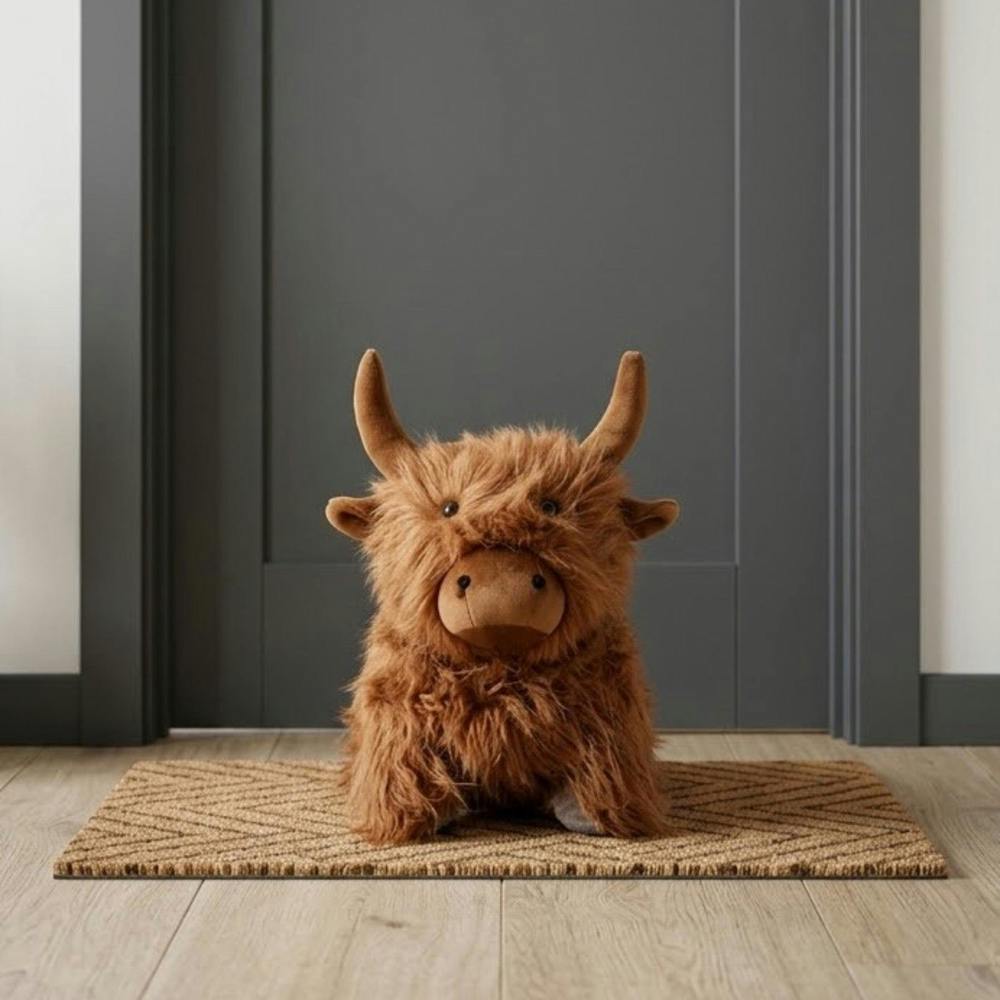 Garden Greatness Relica Fabric Highland Cow Doorstop