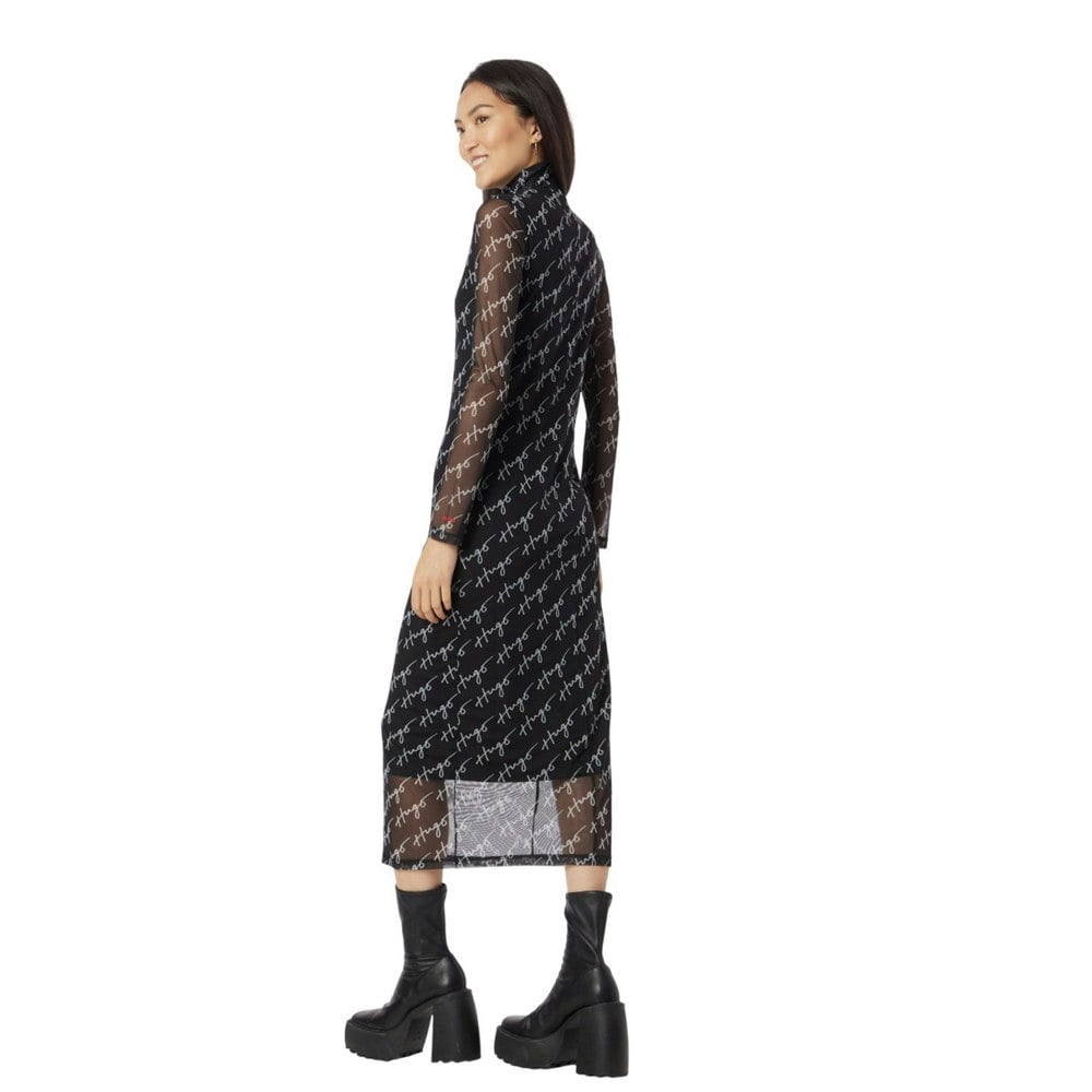 Hugo Womens/Ladies Neshy Dress - Black/White