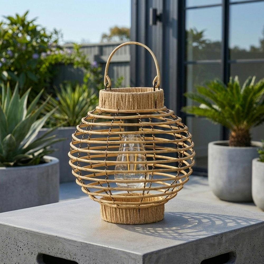 Garden Greatness Lunaria Terra Rattan Solar Garden Lantern