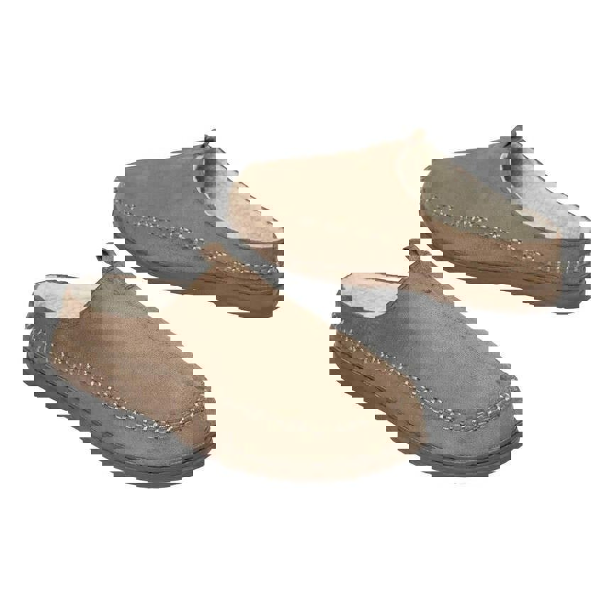 Atlas For Men Mens Sherpa Lined Slippers - Taupe