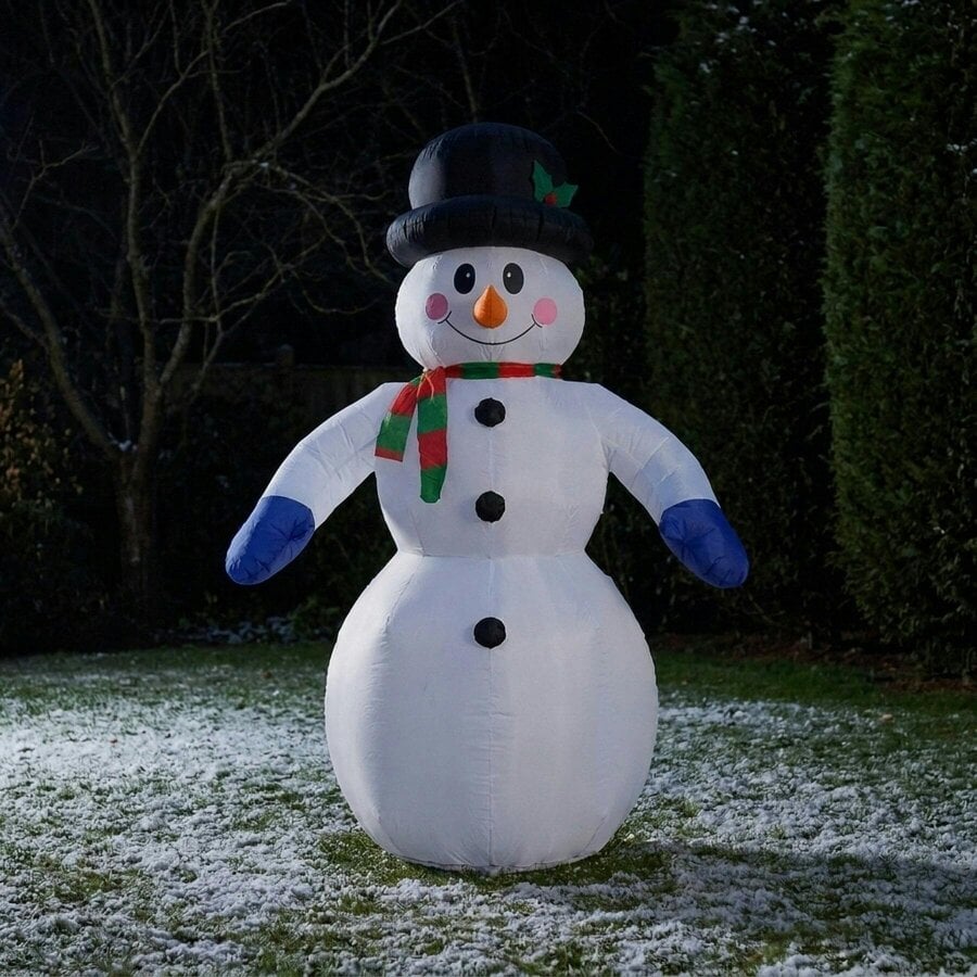 Garden Greatness Light Up Self-Inflating Snowman Decoration