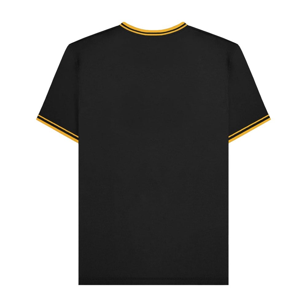 Lambretta Mens AW24 Twin Tip Pique T-Shirt - Black/Gold