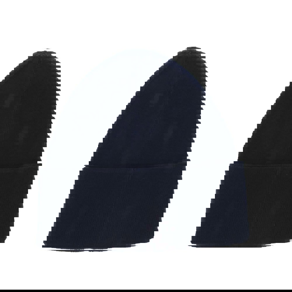 Fred Perry Mens Graphic Ribbed Beanie - Navy