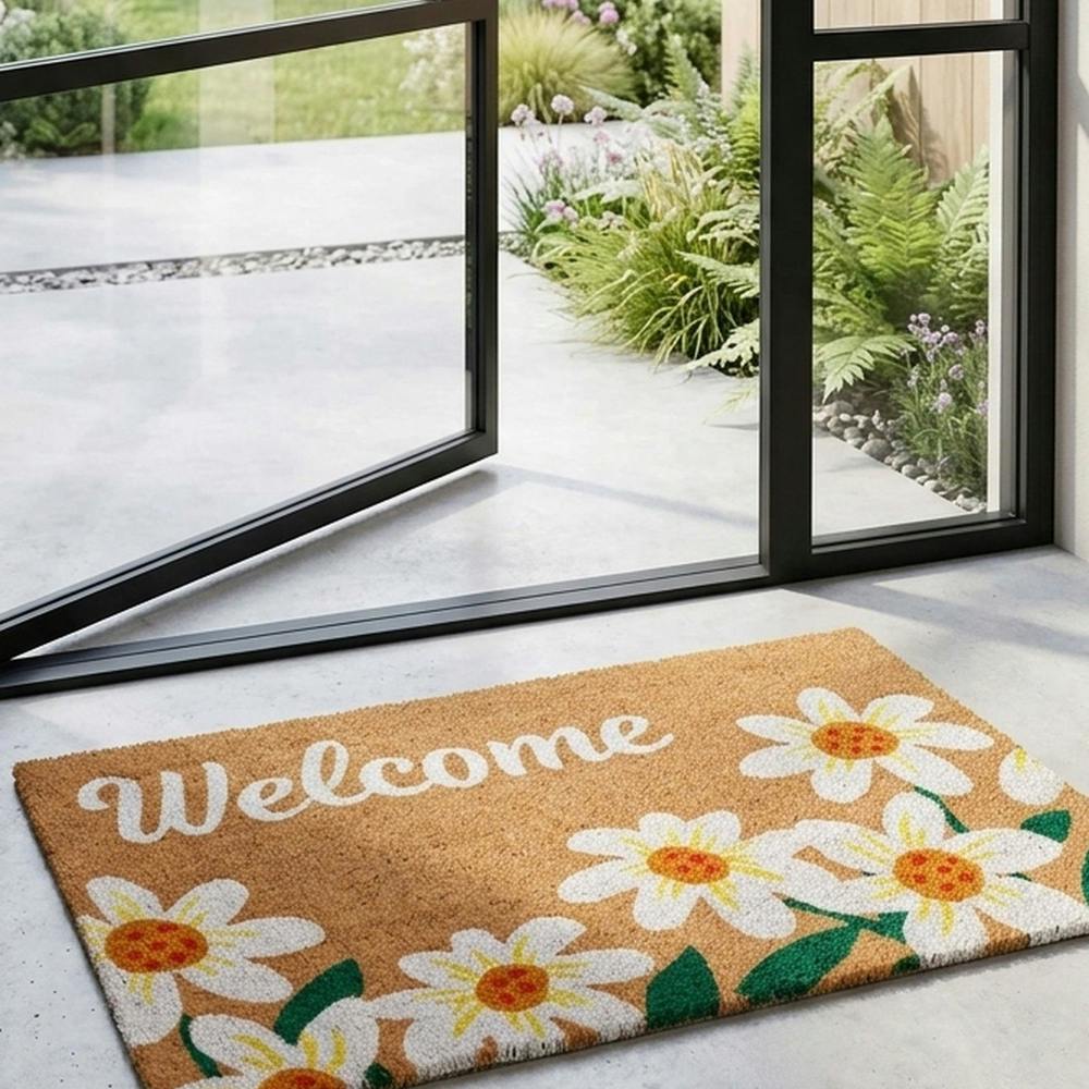 Garden Greatness Welcome Daisy Natural Coir Doormat