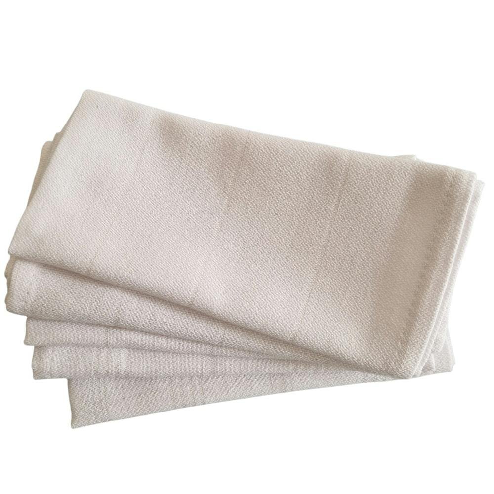 Cotton and Olive New Trendy Cotton Face Cloth, White on White | Set of 5