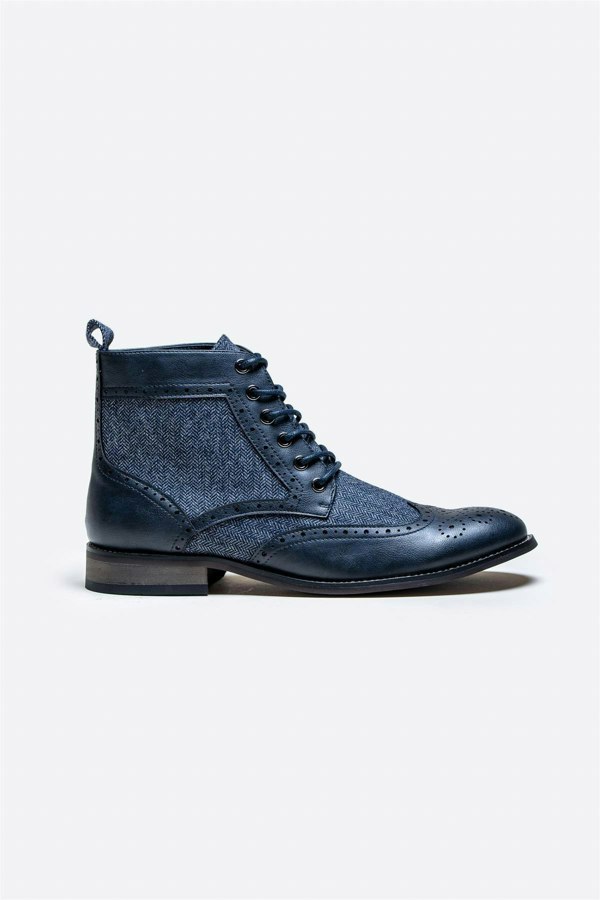 Jones navy boot side