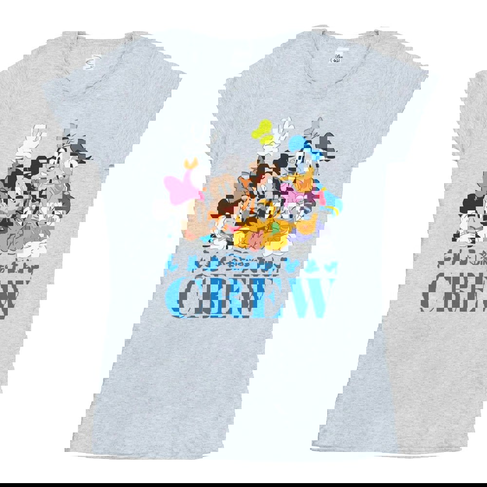 Disney Womens/Ladies Mickey Mouse Disney Friends Cotton T-Shirt - Sports Grey