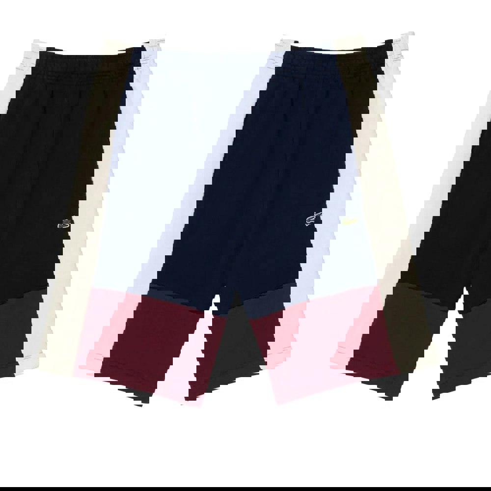 Lacoste Mens Fleece Colour Block Regular Shorts - Multicoloured