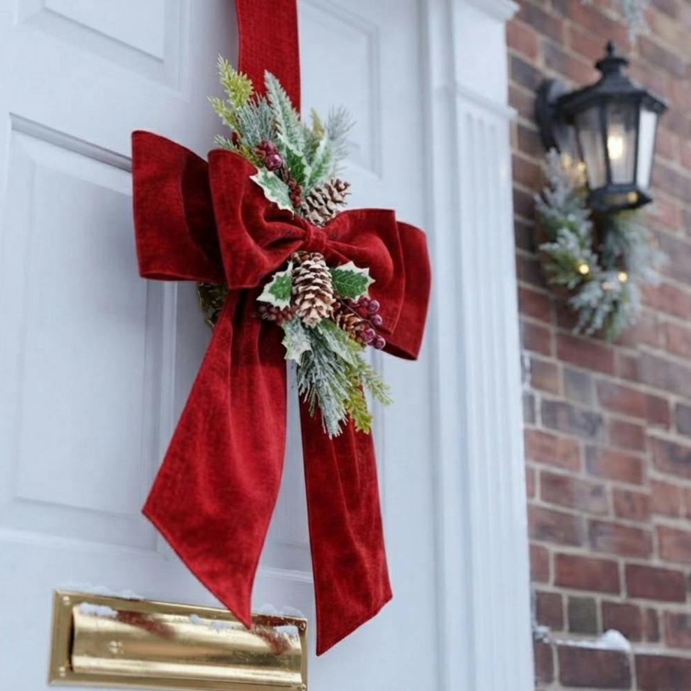Garden Greatness Luxurious Christmas Over The Door Bow
