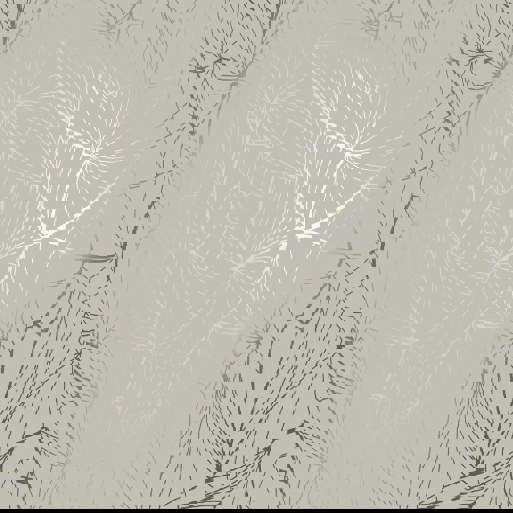 Leaf pewter / limestone wallpaper by Erica Wakerly