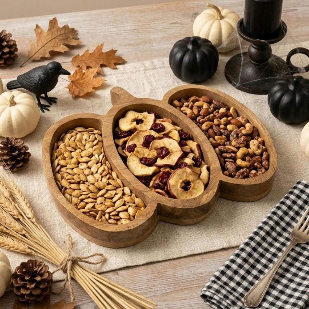 Garden Greatness Harvest Pumpkin Wooden Serving Tray