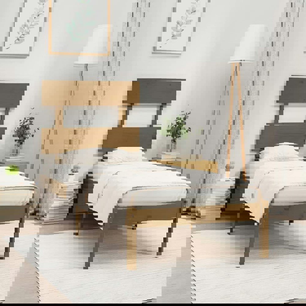 Berkfield Bed Frame Honey Brown Solid Wood 100x200 cm