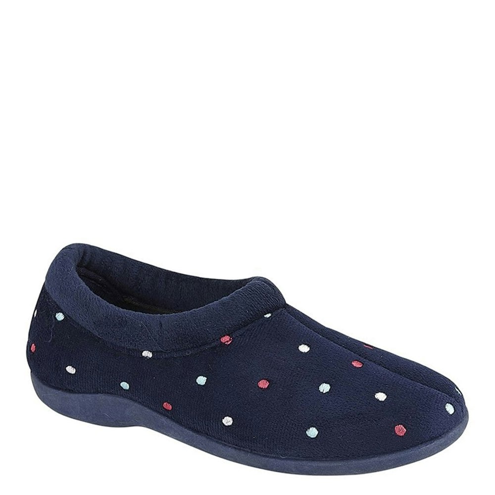 Sleepers Sophie Full Collar Slippers - Navy
