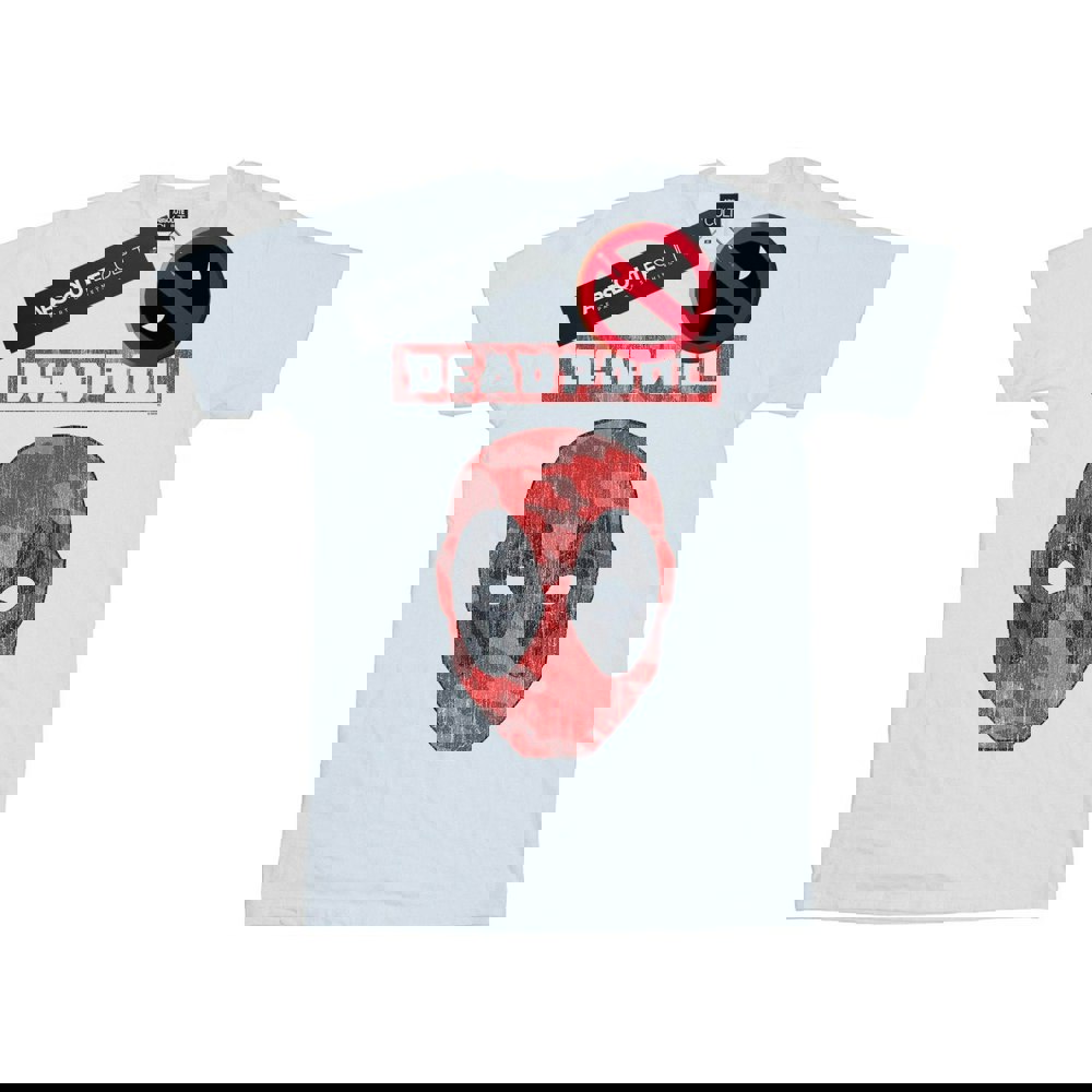 Marvel Mens Deadpool Camo Head T-Shirt - White