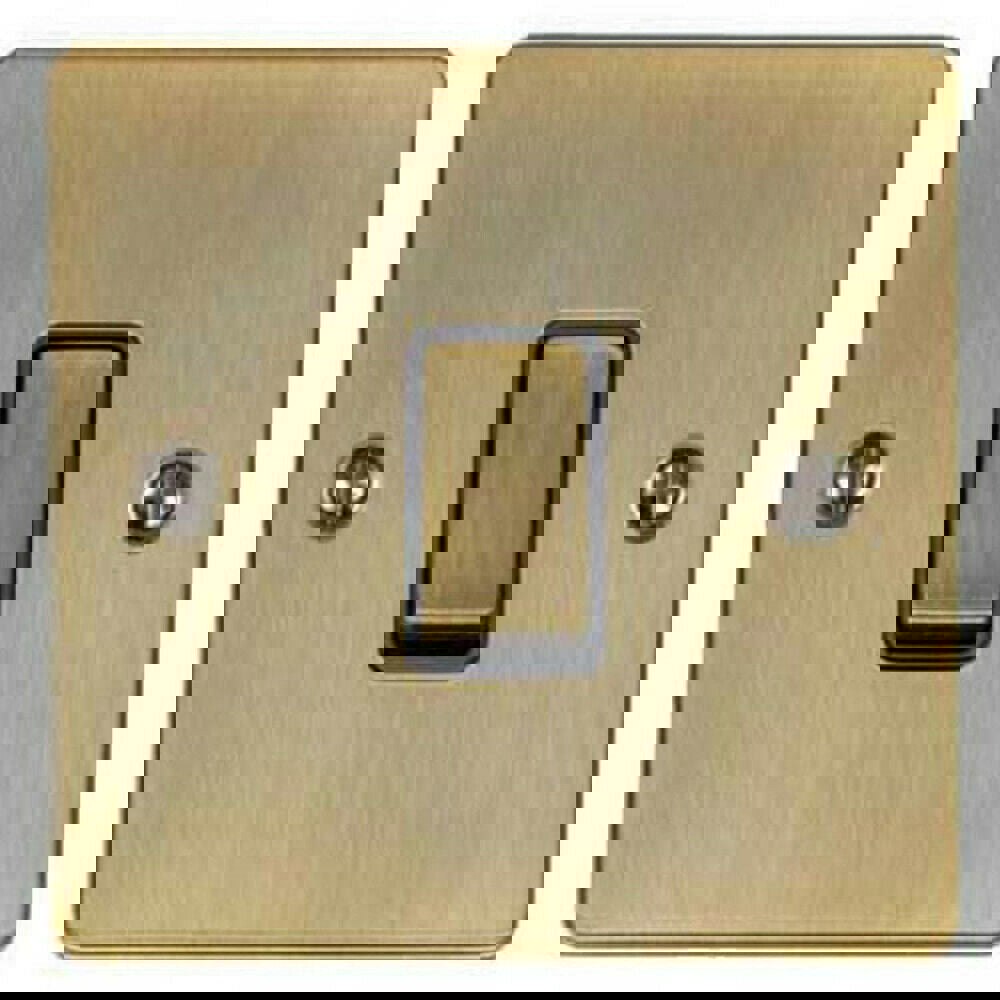 1 Gang Single Light Switch ANTIQUE BRASS 2 Way 10A Black Trim & Metal Rocker Loops