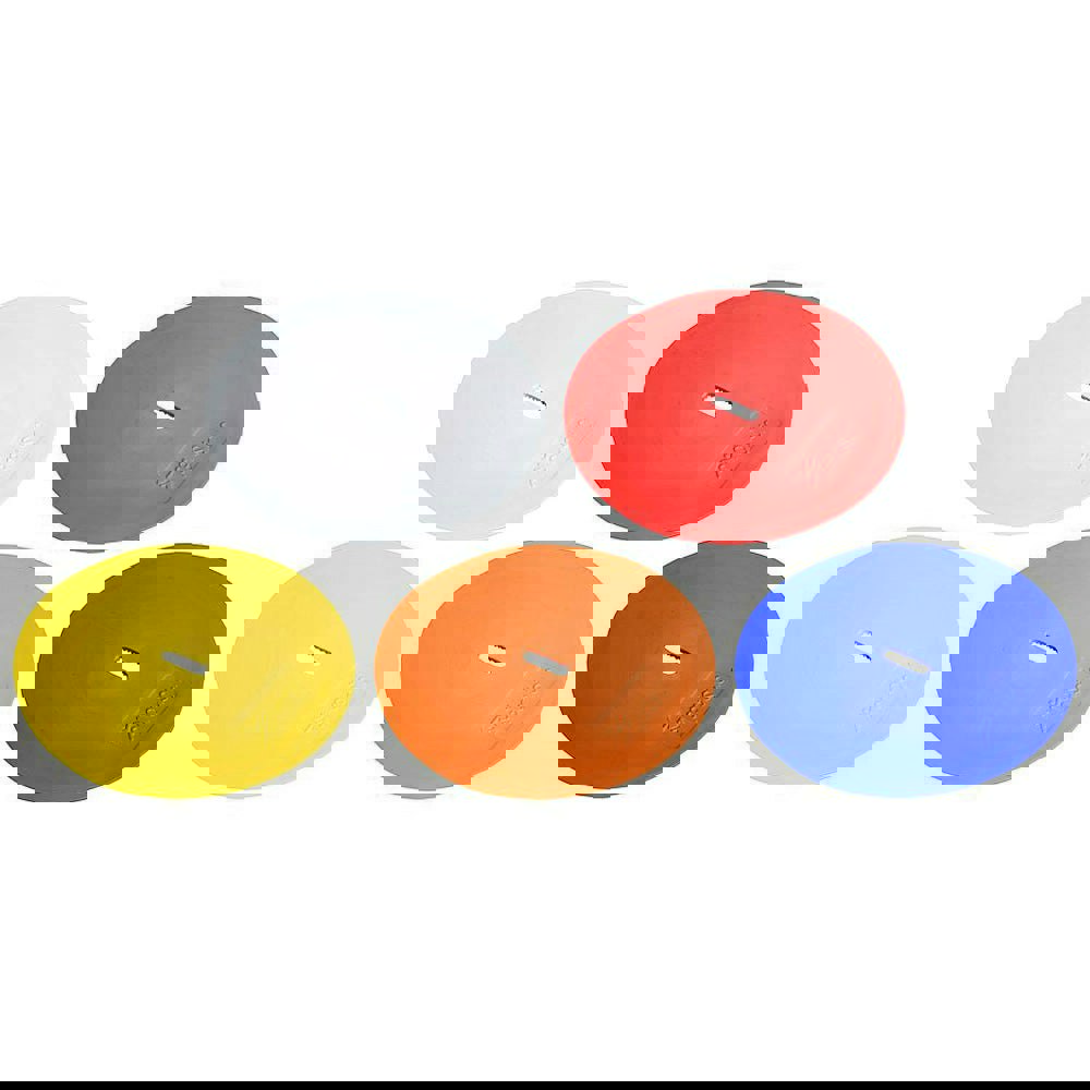 10 PACK 21cm Round Rubber Marker Set - ASSORTED Flat Disc Outdoor Football Pitch