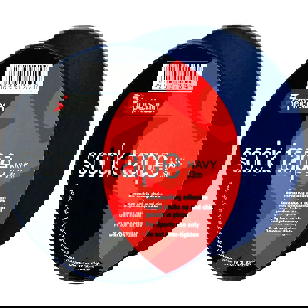 10 PACK - 19mm x 33m NAVY Sock Tape - Football Shin Guard Pads Holder Tape