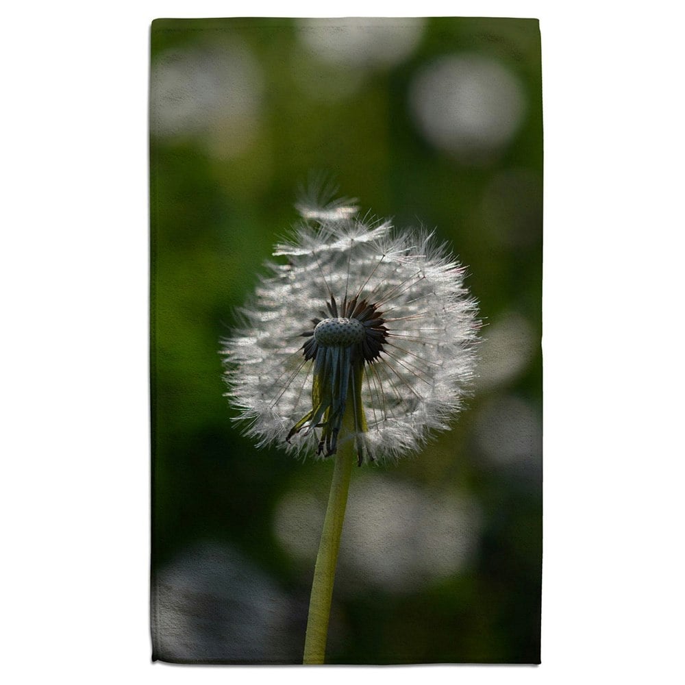 Benjamin Tate Design Seedhead of a Dandelion in spring, on a field close up flower head, fluffy flower (Bath Towel)