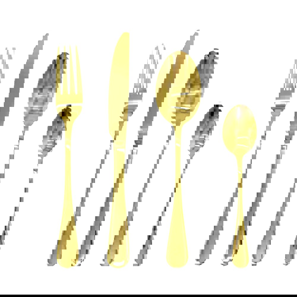 Cutlery Set Stanless Steel Mixed Set in Gold 16 piece Set
