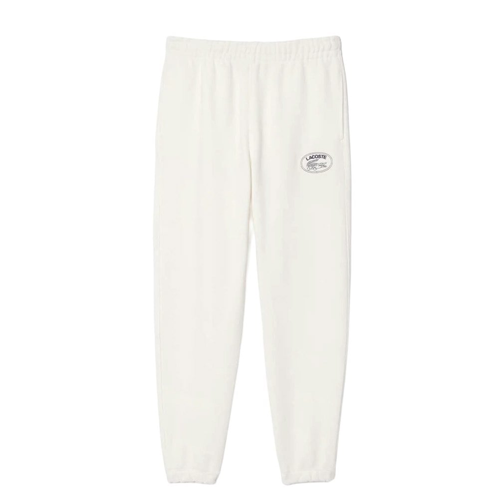 Lacoste Womens/Ladies Embroidered Straight Leg Jogging Bottoms - Cream
