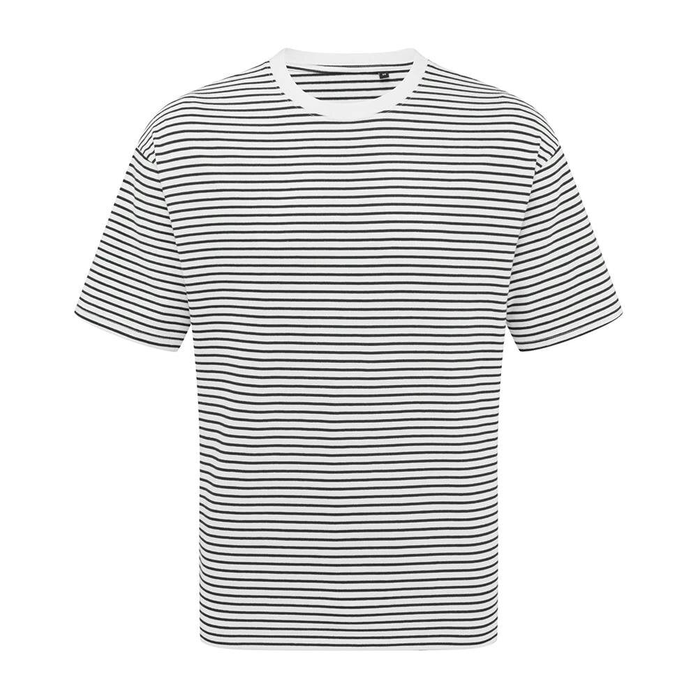 Premier Unisex Adult Utility 2.0 Contrast Striped Oversized T-Shirt - Black/White - Black/White - 100% BCI Cotton