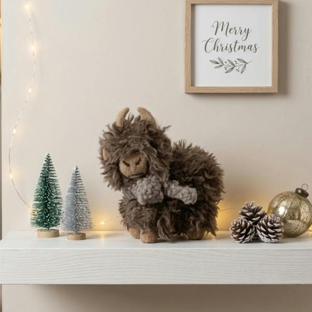 Garden Greatness Standing Textured Festive Highland Cow
