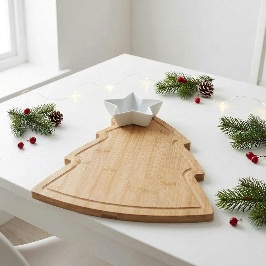 Garden Greatness Tree Shaped Wooden Serving Board Set