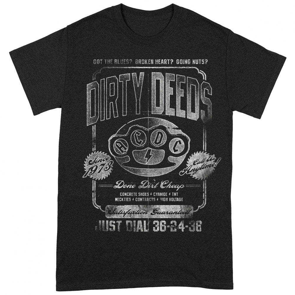 AC/DC Unisex Adult Dirty Deeds Done Cheap Just Dial T-Shirt - Black/Grey