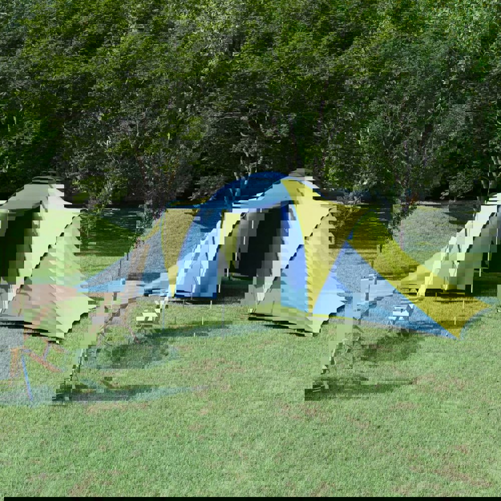 Berkfield Camping Tent 6 Persons Blue and Yellow