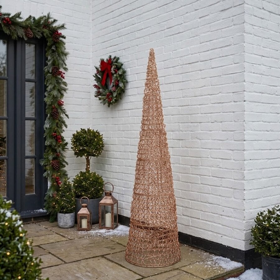 Garden Greatness Tall Titan Rose Gold Metallic Looped LED Treebelisk